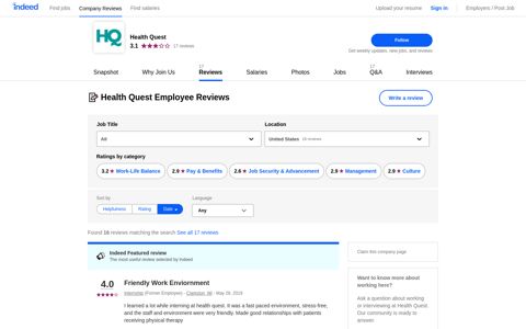 Health Quest Employee Reviews - Indeed