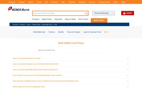 Multi Wallet Card Faqs - ICICI Bank Answers