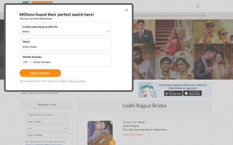 Lodhi Rajput Matrimony - Find lakhs of Lodhi Rajput Brides ...