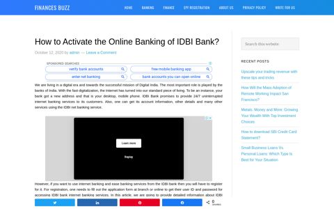 IDBI Net Banking - How to Register & Login Online Banking of ...