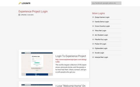 Experience Project Login | Se connecter à Experience Project
