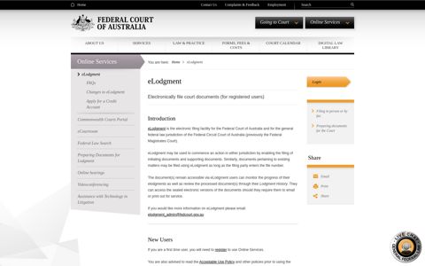 eLodgment - Federal Court of Australia