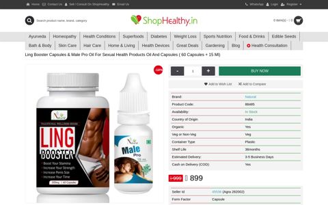 Buy Ling Booster Capsules & Male Pro Oil For Sexual Health ...