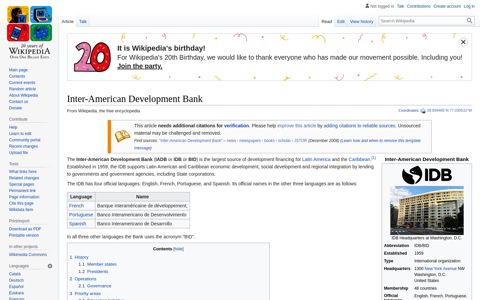 Inter-American Development Bank - Wikipedia