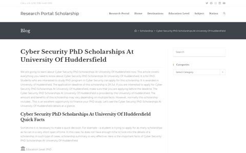 Cyber Security PhD Scholarships At University Of Huddersfield