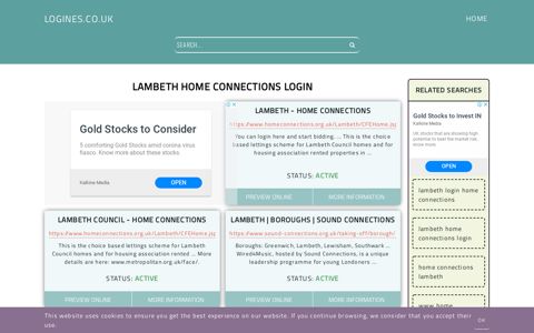 lambeth home connections login - General Information about ...