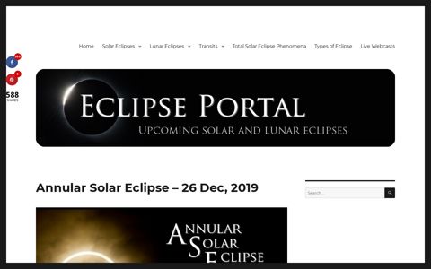 Annular Solar Eclipse - 26 Dec, 2019 | Eclipse Portal