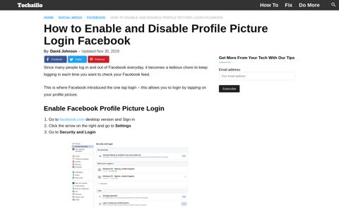 How to Enable and Disable Profile Picture Login Facebook ...