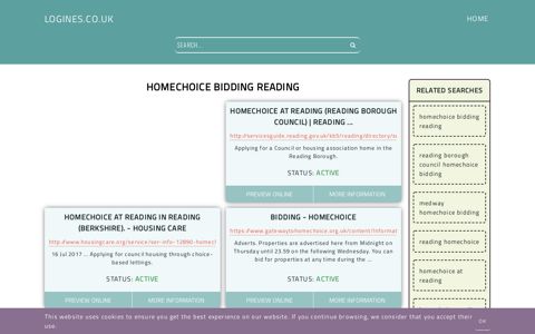 homechoice bidding reading - General Information about Login
