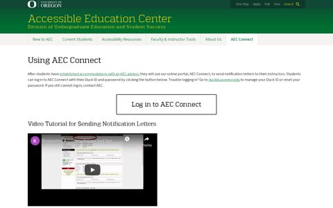 Using AEC Connect | Accessible Education Center