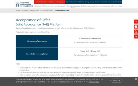 Acceptance of Offer | Singapore University of Social Sciences