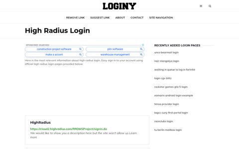 High Radius Login ✔️ One Click Login - loginy.co.uk