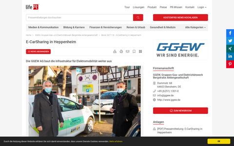 E-CarSharing in Heppenheim, GGEW, Gruppen-Gas- und ...