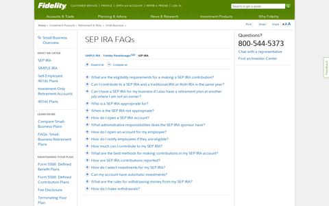FAQ's About SEP IRAs - Fidelity
