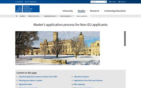 Master application - Leibniz Universität Hannover