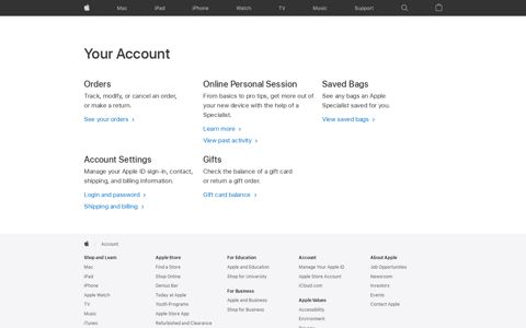 Your Account - Apple (CA)