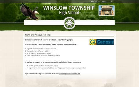 Genesis Parent Portal - - Winslow Township High School