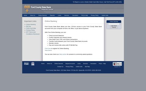 Online Banking | Online Services | Ford County State Bank