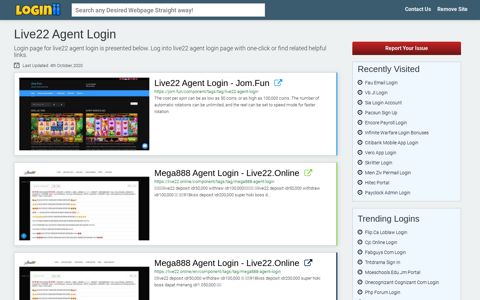 Live22 Agent Login - Loginii.com