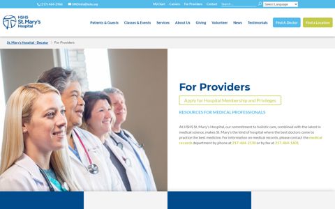 HSHS St. Mary's Hospital | For Providers