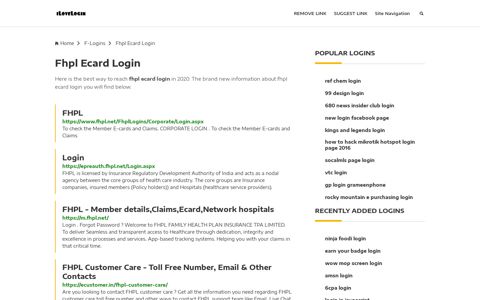 Fhpl Ecard Login ❤️ One Click Access - iLoveLogin