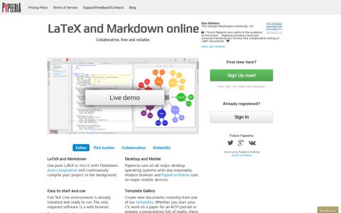 Papeeria: online LaTeX editor