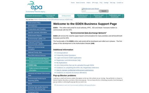 EDEN Help :: Environmental Protection Agency, Ireland