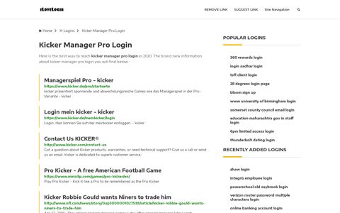 Kicker Manager Pro Login ❤️ One Click Access - iLoveLogin
