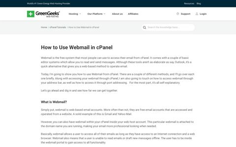 How to Use Webmail in cPanel - GreenGeeks
