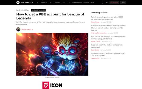 How to get a PBE account for League of Legends | Dot Esports