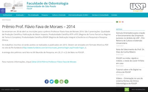 Prêmio Prof. Flávio Fava de Moraes – 2014 - Faculdade de ...