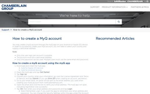 How to create a MyQ account - LiftMaster, Chamberlain & myQ ...