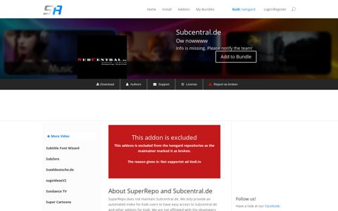 Subcentral.de addon for Kodi and XBMC - SuperRepo