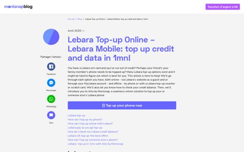 Lebara Top-up Online - Lebara Mobile: top up credit and data ...
