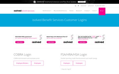 Customer Logins - isolved Benefit Services