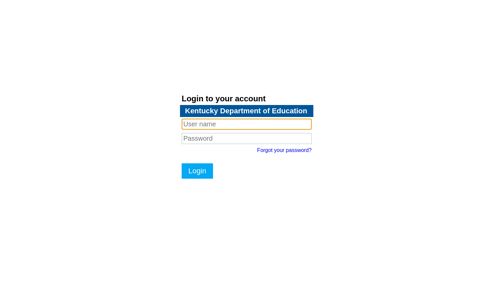 Kentucky Department of Education - Your login session has ...
