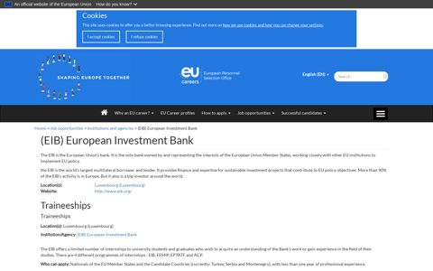 (EIB) European Investment Bank | Careers with the European ...