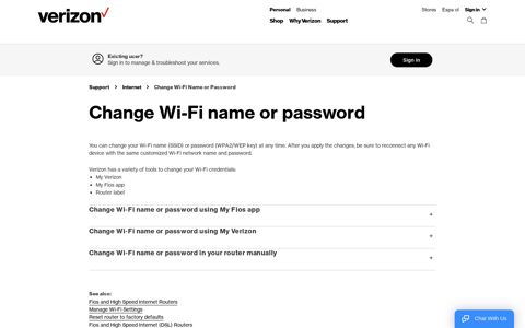 Change Wi-Fi name or password | Verizon Internet Support