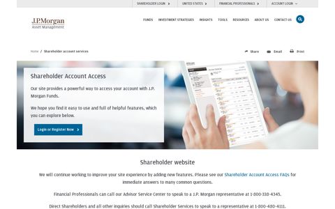 Shareholder account services | J.P. Morgan Asset Management