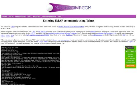 Entering IMAP commands using Telnet - MoonPoint Support