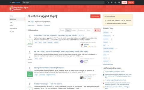 Recently Active 'login' Questions - ExpressionEngine® Answers