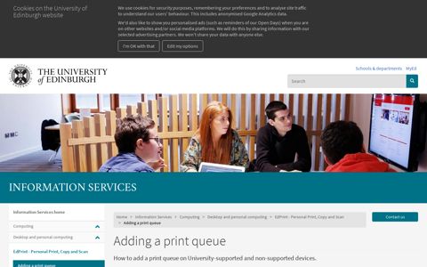 Adding a print queue | The University of Edinburgh