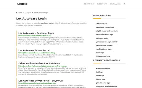 Lex Autolease Login ❤️ One Click Access - iLoveLogin