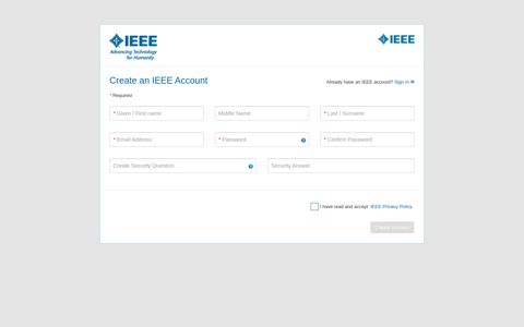 Create an IEEE Account
