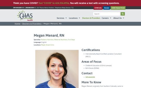 Megan Menard, RN | Spokane Registered Nurse | CHAS Health