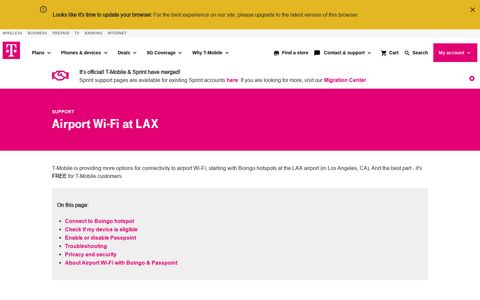 Airport Wi-Fi at LAX | T-Mobile Support
