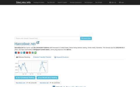 Harcoboe.net | 66.118.64.86, Similar Webs, BackLinks Results