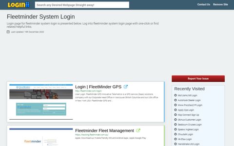 Fleetminder System Login - Loginii.com