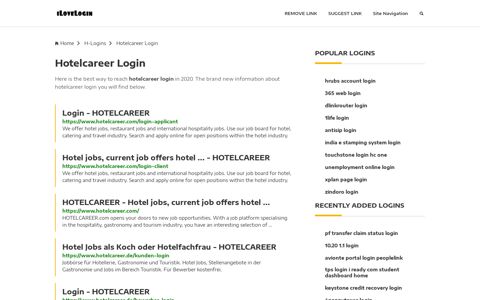 Hotelcareer Login ❤️ One Click Access - iLoveLogin