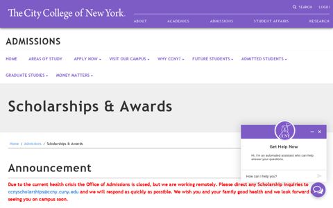 Scholarships & Awards | The City College of New York
